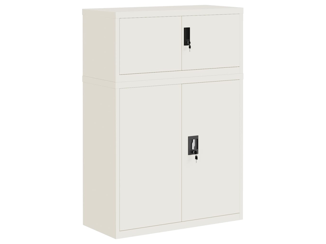 Maison Exclusive - Armario Archivador Acero Blanco 90x40x130 Cm