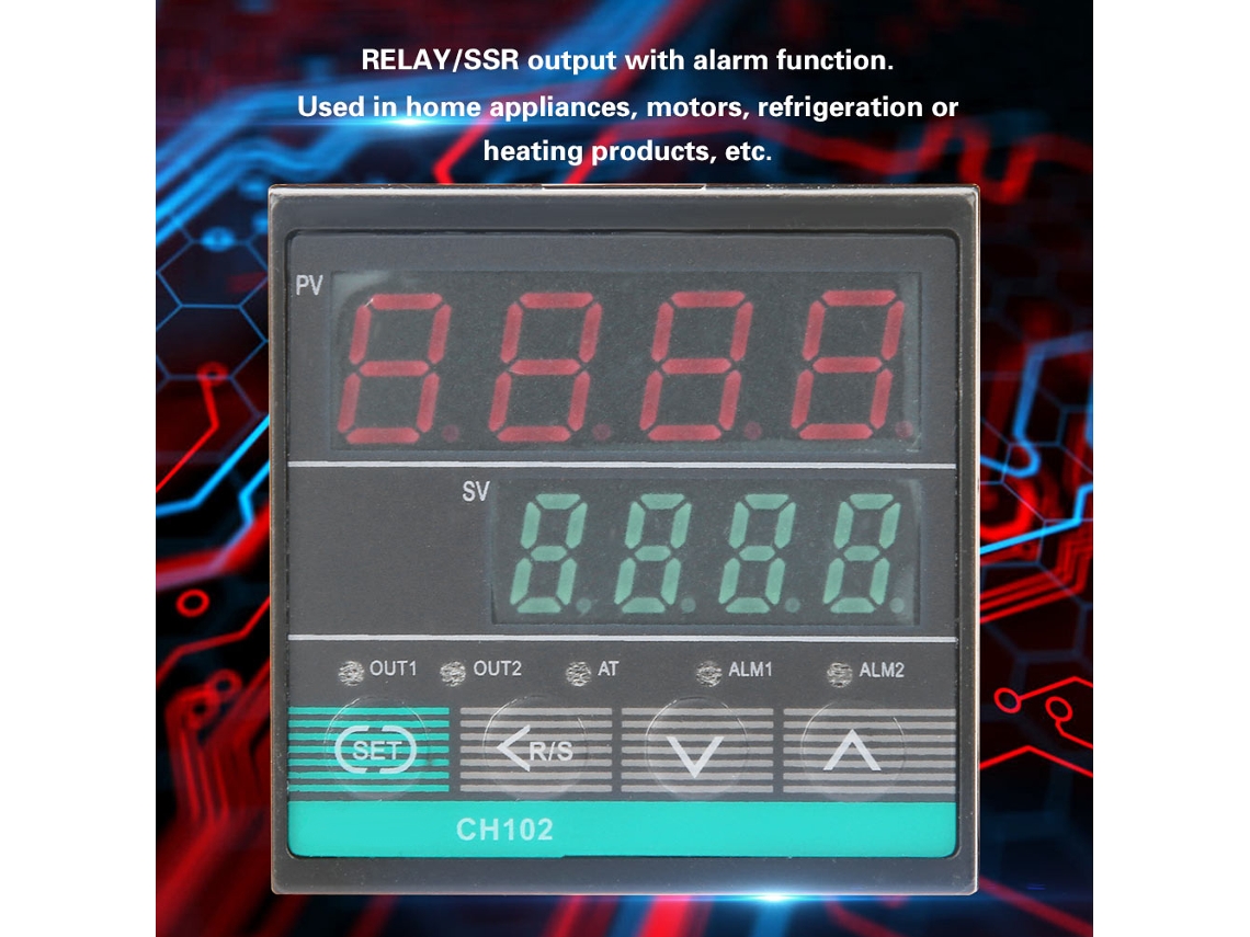 Controlador De Temperatura Rex-ch102fk02 Con Salida Relay Ssr Y Función De Alarma Digital