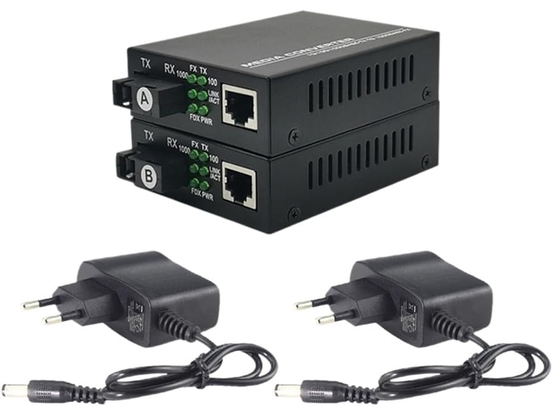 1 par de transceptores de fibra Gigabit de 3 km con convertidor de medios SC SFUSHOS
