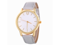Reloj De Pulsera Casual De Cuarzo Para Mujer Zhoulianfa Con Correa De Cuero Sintético Gris.
