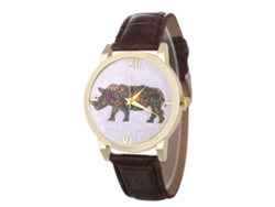 Reloj De Pulsera De Cuarzo Para Mujer, Estilo Casual Elegante, Color Café.