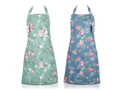 Delantal de cocina para mujer con bolsillos, estampado floral de algodón y lino para cocina y jardinería, correa ajustable para el cuello, suave y duradero.