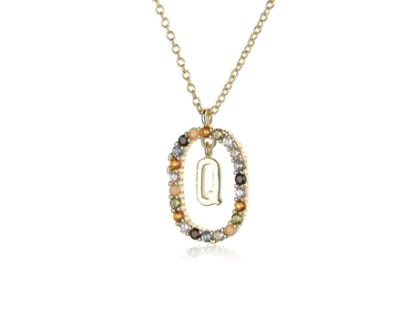 925 Carta de oro esterlina Q Collar largo