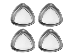 Juego de 4 platos para servir de acero inoxidable, poligonales MEOIRUERY