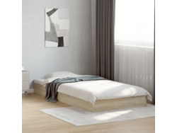 Estructura De Cama Sin Colchón Madera Roble Sonoma 75x190 Cm
