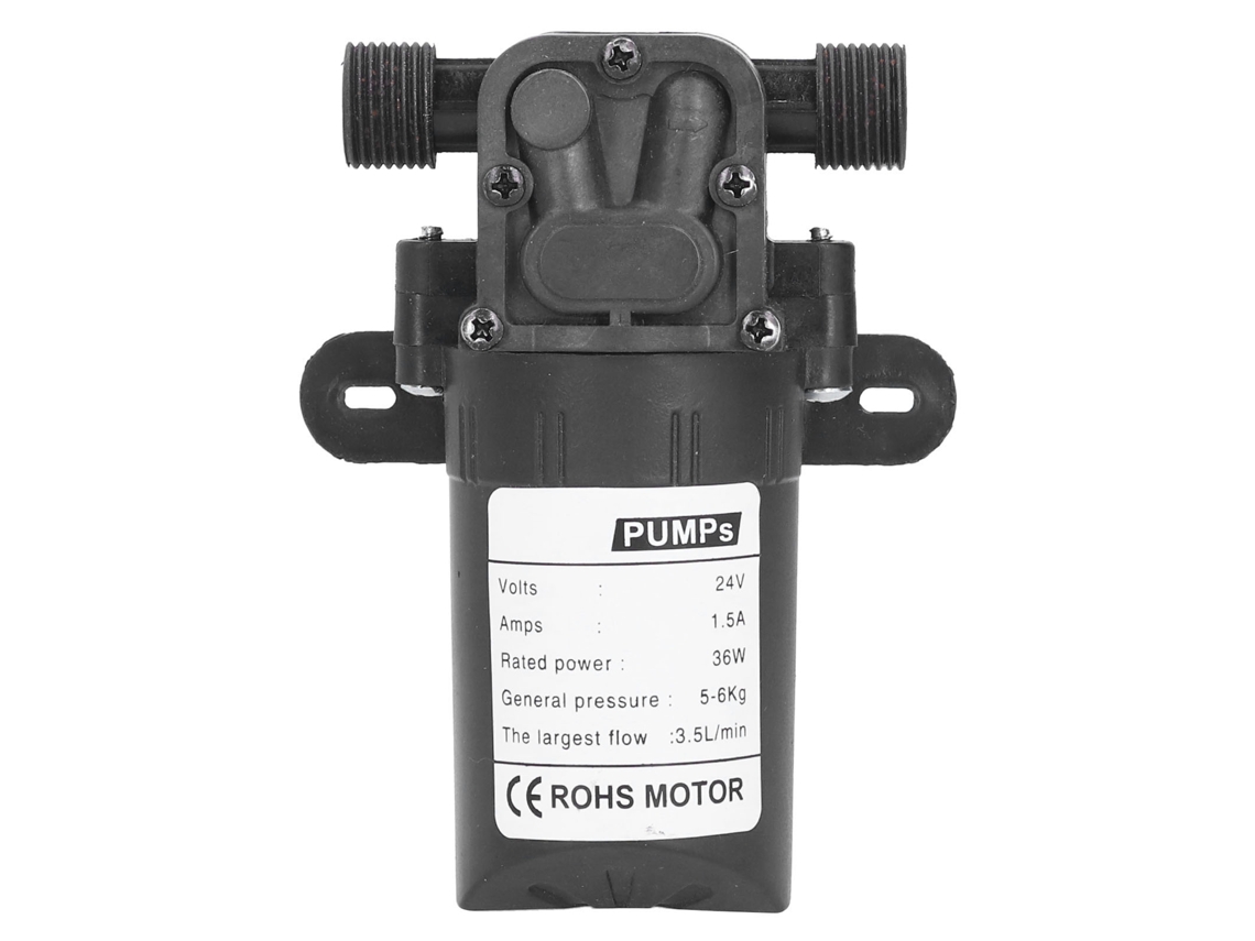 Bomba de diafragma de 1/2 pulgada, 24 V CC, 36 W, autocebante, para agua, interfaz estándar.