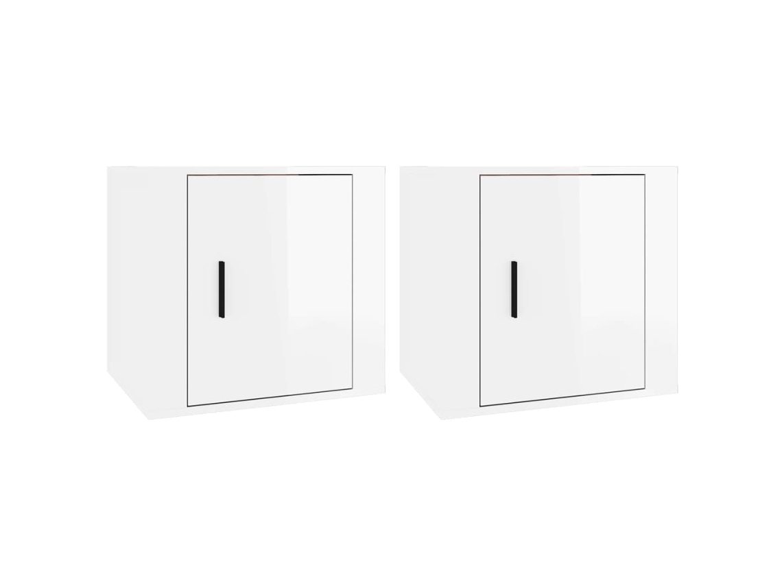 Mesitas de noche de 2 piezas 50x39x47 cm Blanco Brillo MAISON EXCLUSIVE