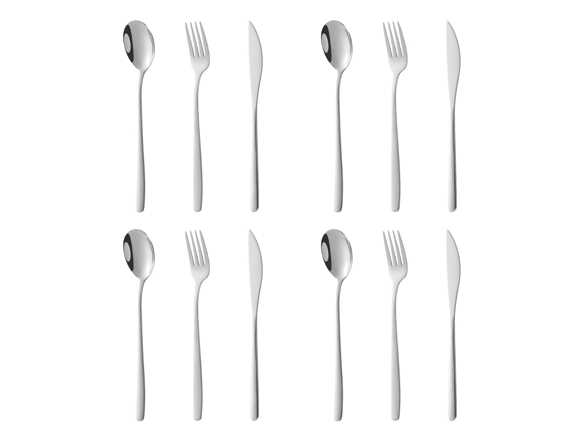 Juego de Cubiertos de 12 Piezas - Cuchillos, Tenedores y Cucharas para 4 Personas TRUYUETY