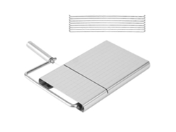 Cortador de queso de acero inoxidable con 8 cuchillas, compatible con queso en bloque; tabla de cortar para queso y mantequilla. Rosewell