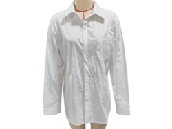 Camisa Masculina Manga Longa Gola Baixa Botões Cor Preta Casual Solta Bolso Peito Tamanho L