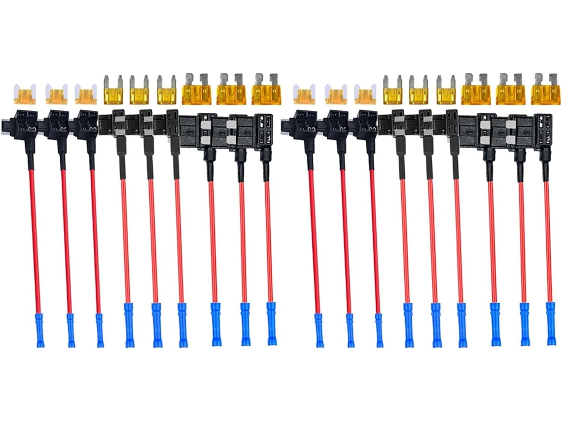 Kit De 2 X 3 Tipos De Adaptadores De Circuito Y Fusibles - Portafusibles Para Coches Y Camiones