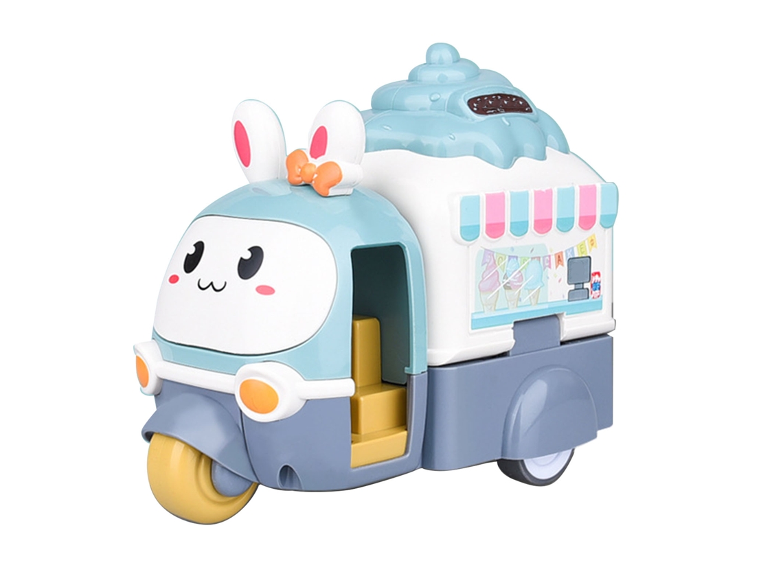 Coche de helados de juguete para niños con retroceso e inercia, diseño de dibujos animados.