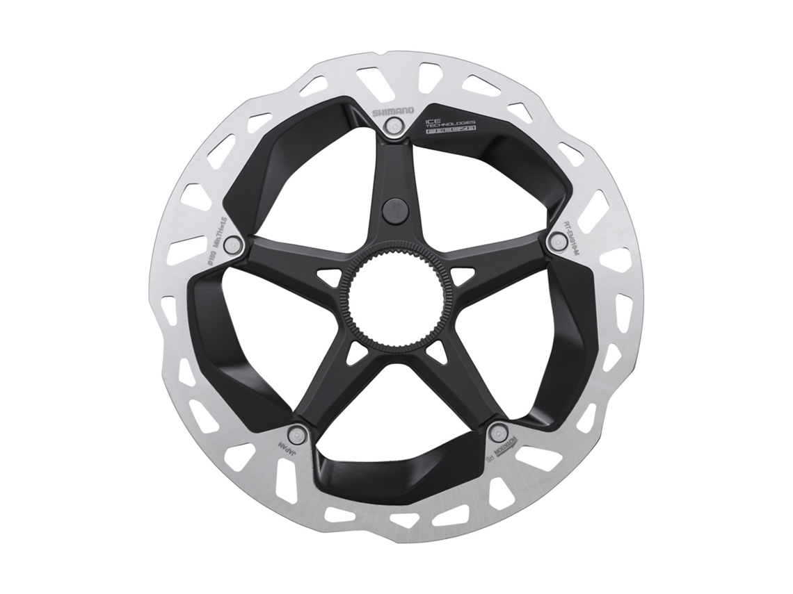 Disco de freno con anillo de bloqueo estriado externo SHIMANO RT-EM910 Center Lock Ice Technoligies Freeza