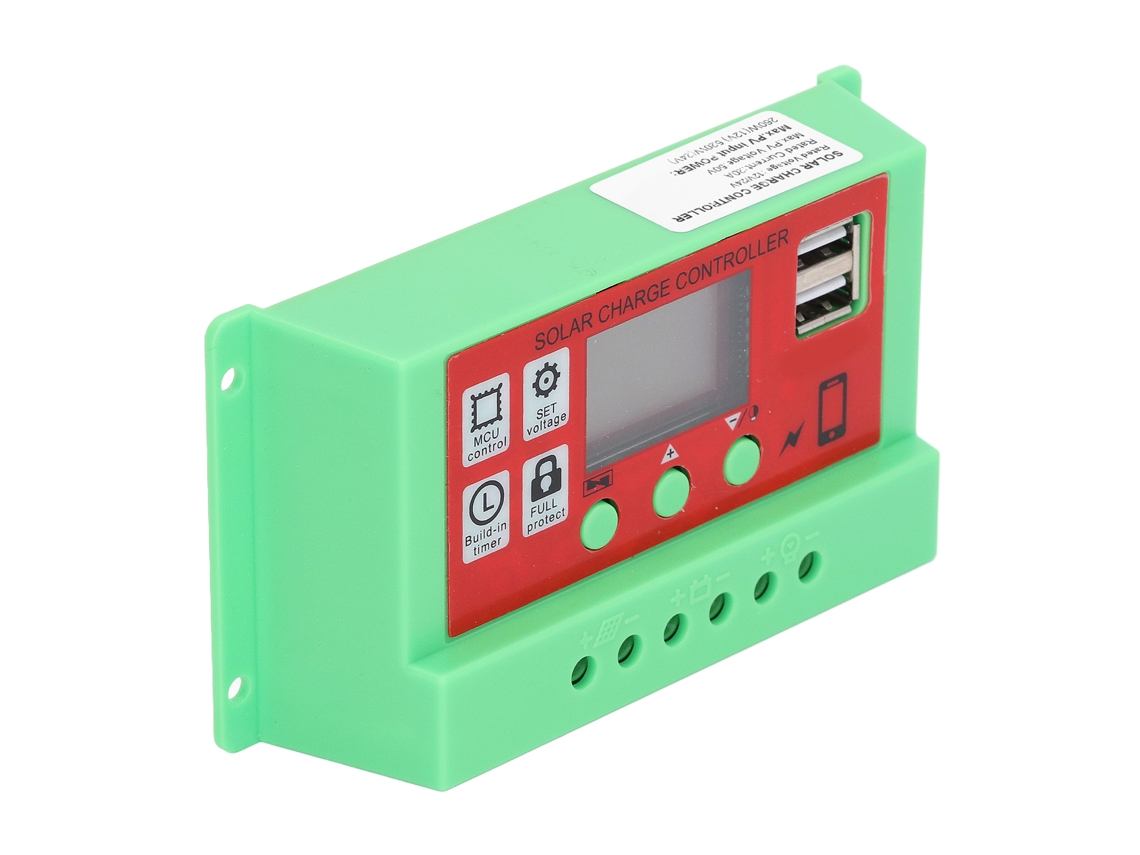 Controlador De Carga Solar Pwm Con Pantalla Lcd Para Hogar Inteligente, Regulador Solar De 12v/24v Y 20a