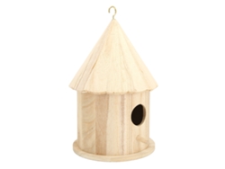 Casa De Pájaros De Madera Redonda Colgante Para Jardín Balcón Decoración Exterior