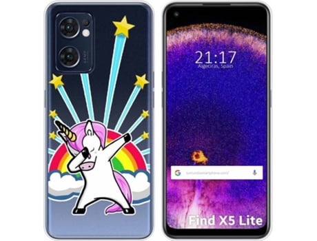 Carcasa Oppo Find X5 Lite 5G TUMUNDOSMARTPHONE Dibujos Transparente Unicornio Multicolor