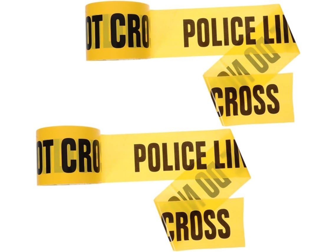 Cinta De Advertencia No Adhesiva De 2 Piezas, Línea Policial, Amarillo/negro, Señalización De Alta Seguridad.
