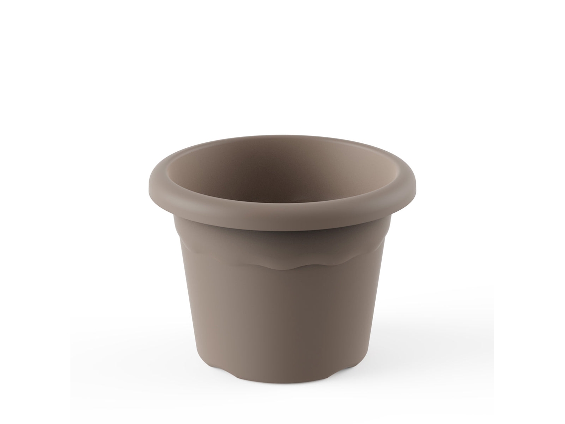 PLASTIKEN TERRA - Maceta Redonda Medida 22 cm 4L Taupe