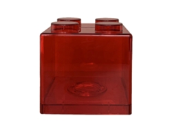 Cofrinho Transparente Para Dinheiro Com Design De Blocos Retangular Vermelho Para Crianças 8.9x8.9x9.2cm