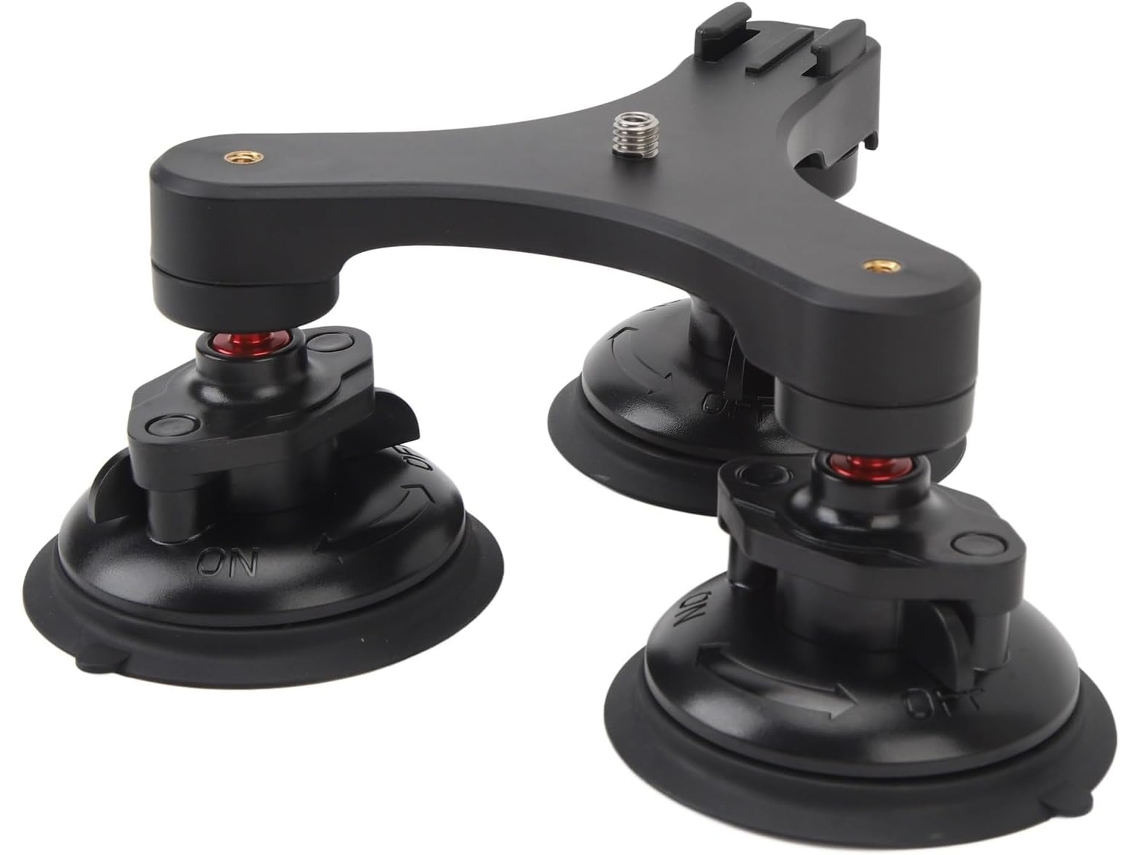 Soporte Versátil Para Cámara De Coche Con Ventosa, Cabezal Esférico De 360° Con Rosca De 1/4".