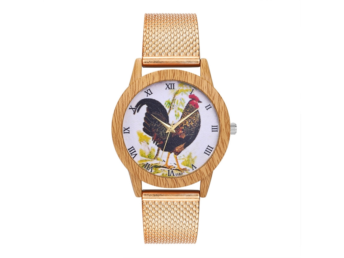 Reloj De Pulsera De Cuarzo Unisex Moda Silicona Malla Oro Rosa