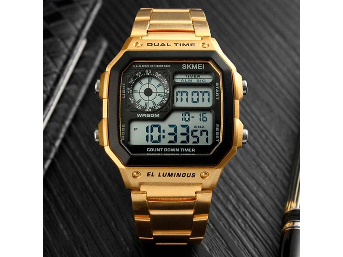 Reloj De Caballero En Acero Inoxidable, Oro, Plata O Negro, Compatible Con Una Pulsera Resistente, De Estilo Profesional.