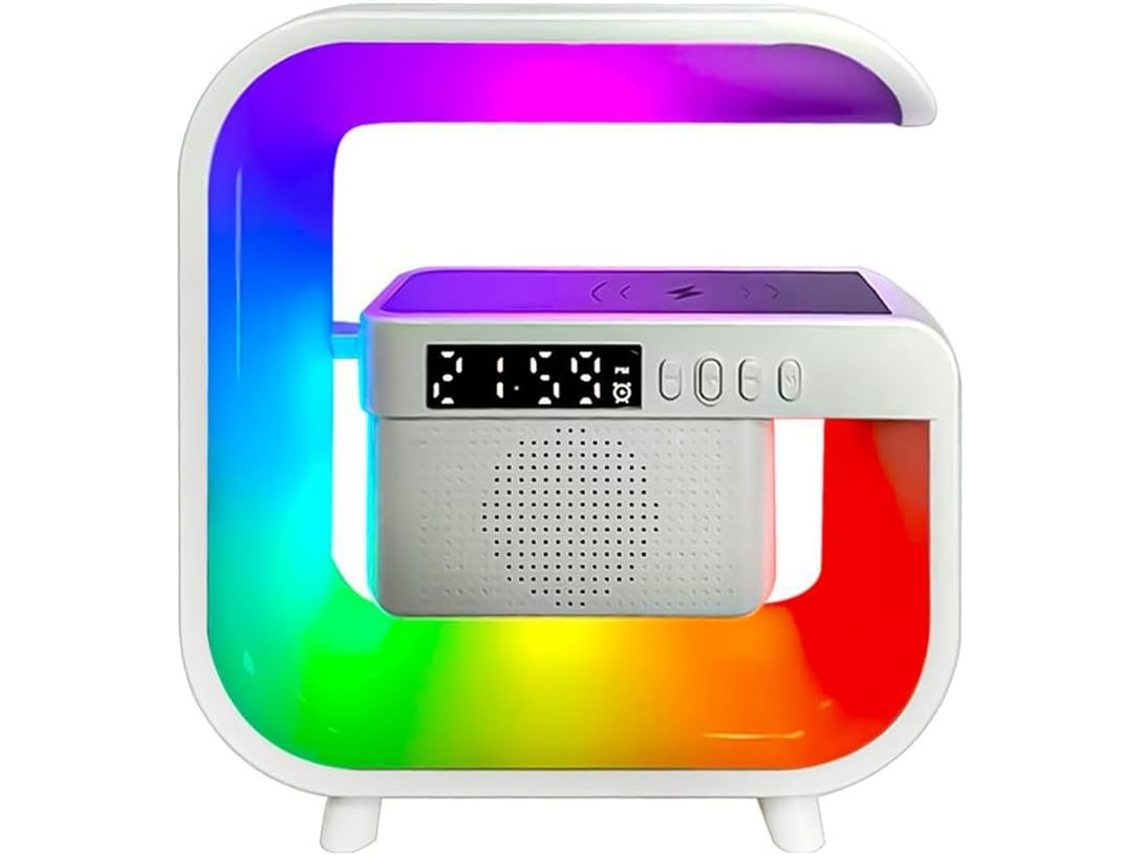 Admite Cable De Carga, Altavoz Bluetooth 5.0, Fm Multifuncional, Tf, Luz Nocturna Rgb, Estación Para Smartphone A