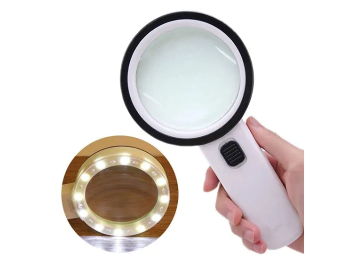 Lupa 10x Con Lente Óptica De Doble Capa De 90 Mm Y Luz Led Para Joyería.
