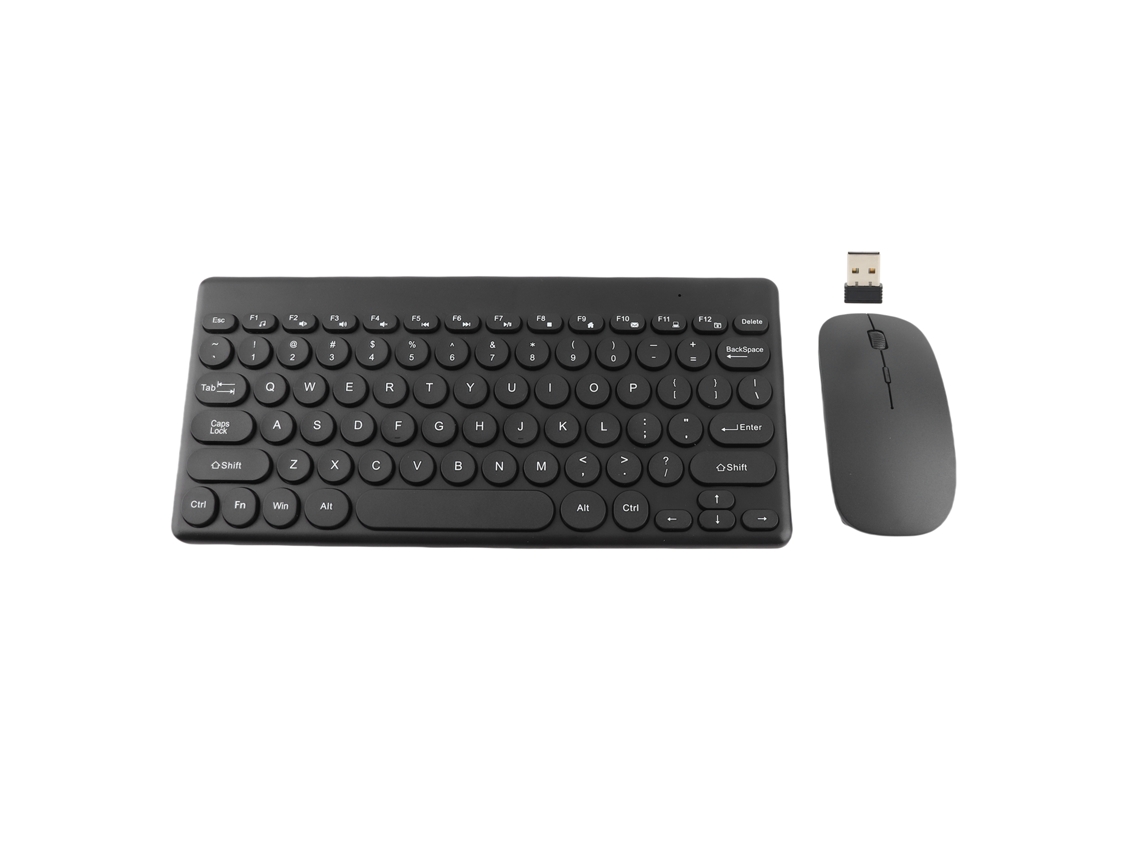 Conjunto Inalámbrico De Teclado Y Ratón 2.4g, 78 Teclas, 4 Botones, Mini Para Uso De Oficina, Negro.
