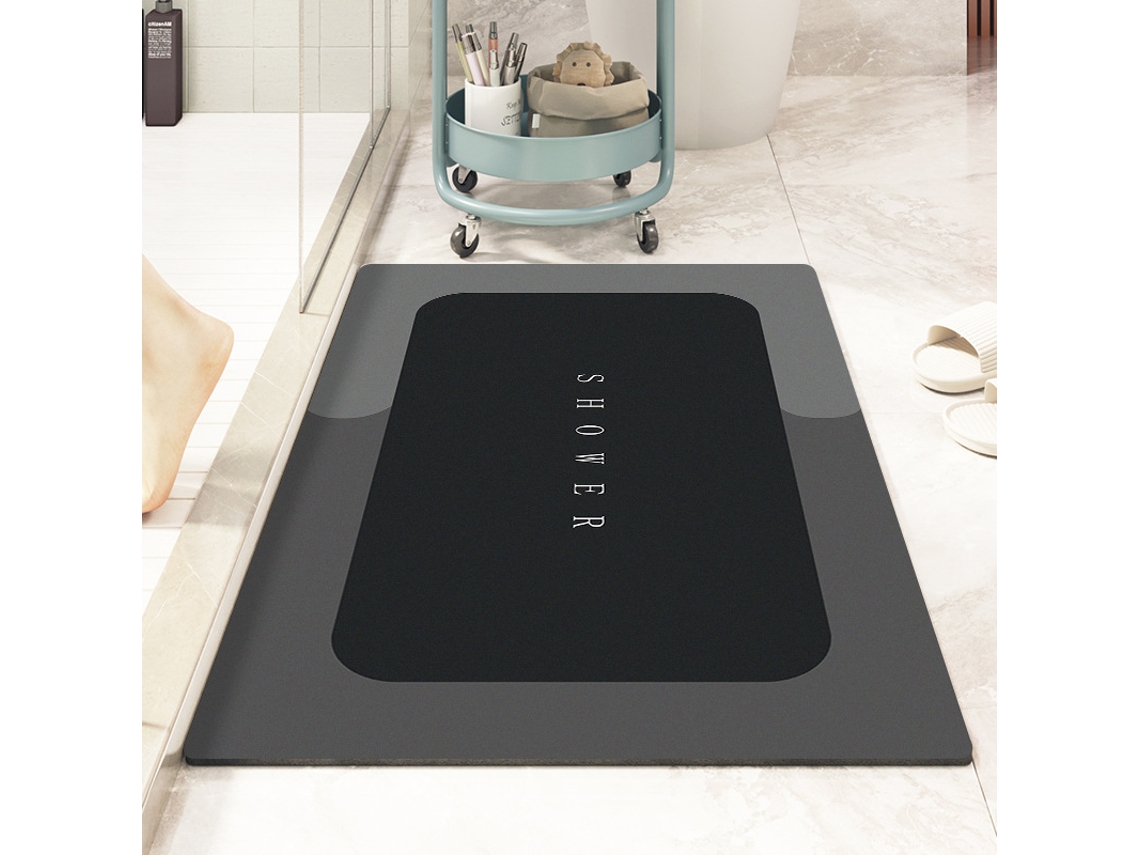 Alfombra de Baño LUUCOZK Antideslizantes Absorbentes Decoración Baño Secado Poliéster Gris (60x90cm)