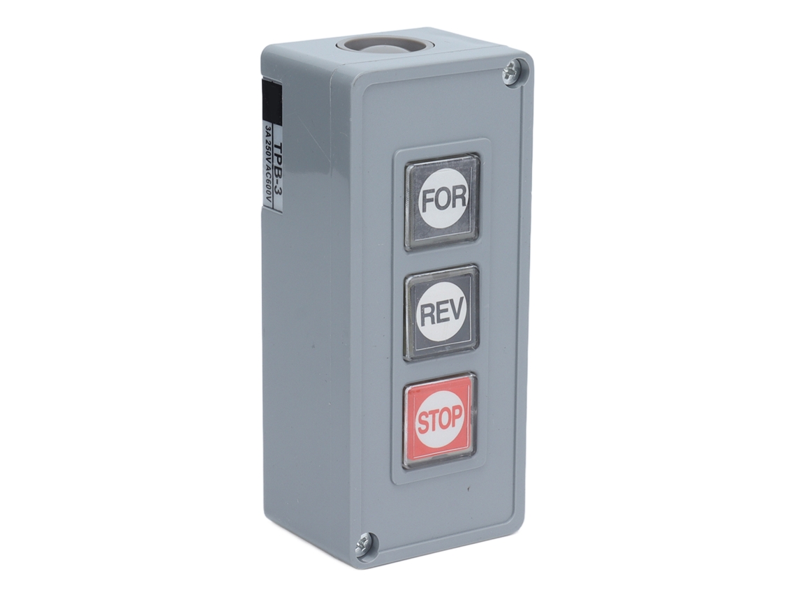 Caja de control de alimentación de CA con interruptor de botón pulsador de reinicio automático