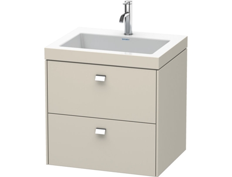 Lavamanos DURAVIT Brioso de 60,0x48,0 cm 2 cajones incl. hueco para sifón y delantal sin rebosadero con banco con agujero para grifo 1 agujero p