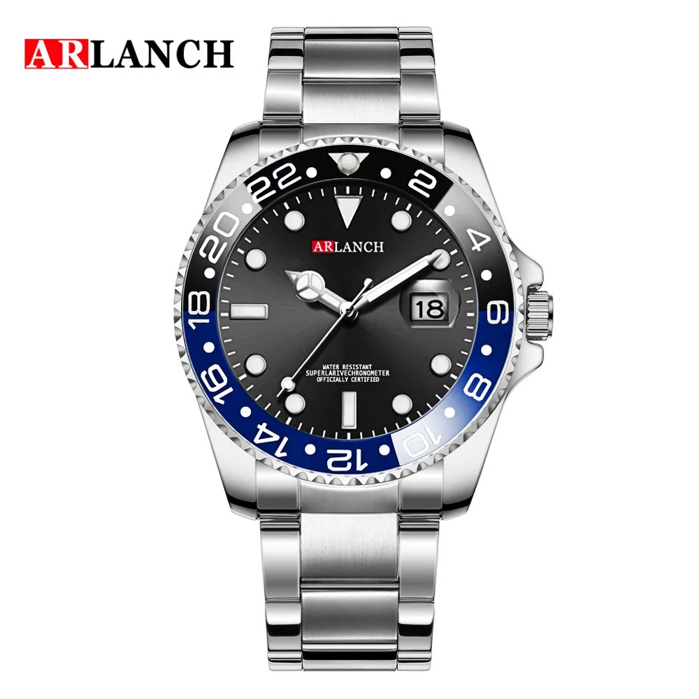 Reloj de cuarzo para hombre MDUG, de lujo, resistente al agua, con pantalla luminosa, fecha, día y acero inoxidable.