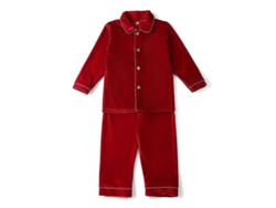 Pijamas Navideños Rojos Niños Niñas Tela Terciopelo Dorado Invierno Talla Regular 3-4t B Rojo