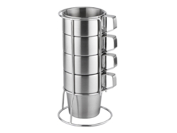 4 Tazas De Café Apilables De Acero Inoxidable Estilo Europeo Con Doble Capa Aislante.