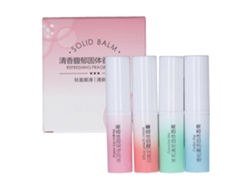Set De 4 Perfumes Sólidos Florales Frutales Con Fragancia Ligera, Refrescante Y Duradera 0.1oz