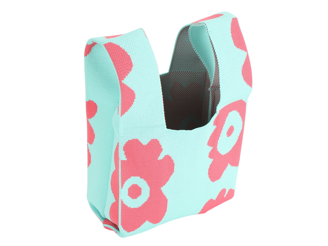 Bolso Pequeño Y Práctico De Ganchillo Con Diseño De Nudo, Color Verde Menta, Ideal Para Mujer.