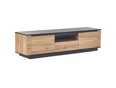 Mueble TV madera clara/negro 152 x 40 cm BELIANI Billings