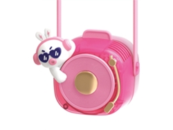 Ventilador de cuello portátil rosa sin aspas con USB y 3 velocidades