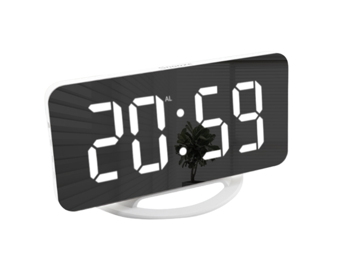 Reloj digital con superficie de espejo 3 niveles de brillo Luz RGB
