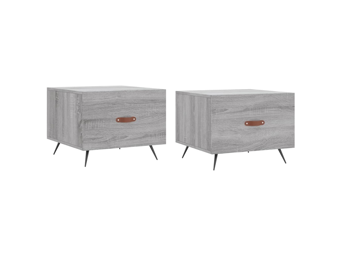 Maison Exclusive - Mesas De Centro 2 Uds Madera Ingeniería Gris Sonoma 50x50x40 Cm