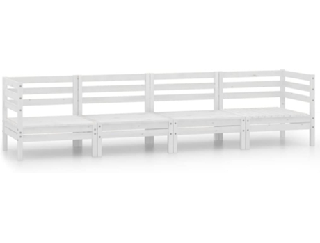 Conjunto 4 de muebles de jardín VIDAXL madera maciza pino blanco