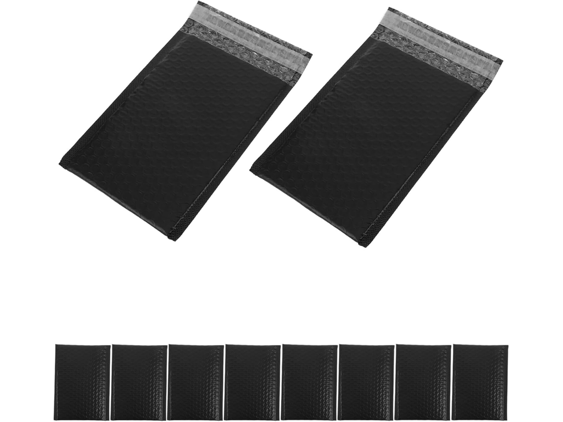 51 Sobres Acolchados Negros De 20 X 15 Cm, Paquete De Envío Autoadhesivo E Impermeable.