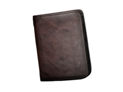 Cartera plegable de piel auténtica para hombre Kklv-Cartera con bloqueo RFID, gran capacidad, tarjetero de estilo vintage.