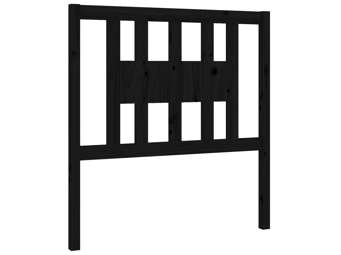 Maison Exclusive - Cabecero Madera Maciza De Pino Negro 96x4x100 Cm