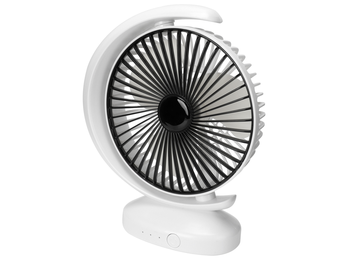 Ventilador eléctrico portátil con USB, 3 velocidades, blanco