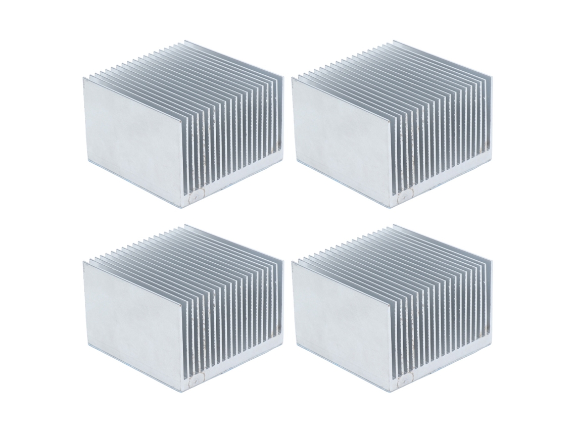 4 Piezas Aletas De Enfriamiento Heatsink Aluminio Radiador Para Electrónica Cpu Módulo 60x60x39mm Con Adhesivo