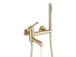 Grifo de bañera monomando, montaje en pared, dorado cepillado