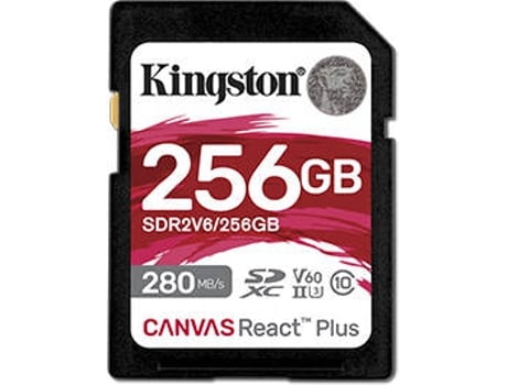 Tarjeta de Memoria KINGSTON SDXC Canvas React Plus V60 SD 256 GB
