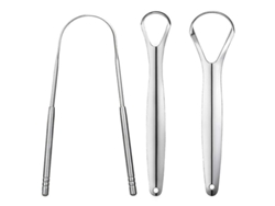 Juego De 3 Raspadores De Lengua Metálicos Para Adultos Y Niños, Acero Inoxidable Goc, Limpia La Lengua Rápidamente.